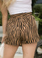 Tiger Striped Print Wrap Skort