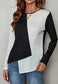 Asymmetrical Hem Color Block Shirt