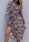 Square Neck Vintage Floral Dress