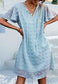 Tie Neck Flutter Sleeve Shift Dress