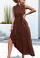 High Neck Cheetah Print Dress