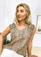Ruffle Shoulder Animal Print Top