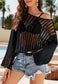 Solid Color Crochet Knit Cover-Up