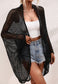 Batwing Sleeve Crochet Knit Cardigan