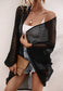 Batwing Sleeve Crochet Knit Cardigan