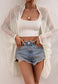 Batwing Sleeve Crochet Knit Cardigan