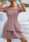Off-Shoulder Shirred Waist Dress