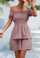 Off-Shoulder Shirred Waist Dress