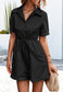 Collared Tie Waist Romper