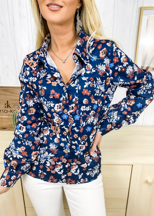 Printed Button Down Shirt