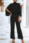 Pleated Cape Style Jumpsuit