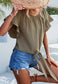 Ruffle Sleeve Tie Hem Blouse