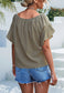 Ruffle Sleeve Tie Hem Blouse
