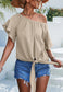 Ruffle Sleeve Tie Hem Blouse