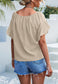 Ruffle Sleeve Tie Hem Blouse