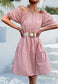 Round Neck Puff Sleeve Classic Dress