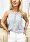 Round Neck Henley Basic Tank