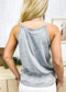 Round Neck Henley Basic Tank