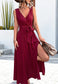 Surplice Neck Slit Dress