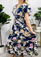 Ruffle Sleeve Shirred Waist Dress