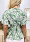 Floral Print Wrap Top