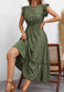 Ruffle Shoulder Button Front Dress