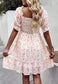 Puff Sleeve Ruffle Hem Dress