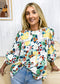 Multicolor Floral Lace Detail Blouse