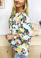 Multicolor Floral Lace Detail Blouse