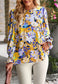 Multicolor Floral Lace Detail Blouse