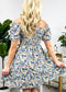 Square Neck Floral Puff Sleeve Dress