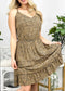 V Neck Cheetah Tiered Dress