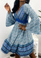 Surplice Shirred Waist Boho Dress