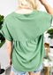 Solid Color Ruched Back Blouse