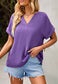 Solid Color Ruched Back Blouse