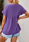 Solid Color Ruched Back Blouse