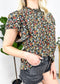 High Neck Tiered Sleeve Blouse