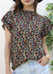 High Neck Tiered Sleeve Blouse