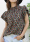 High Neck Tiered Sleeve Blouse