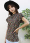 High Neck Tiered Sleeve Blouse