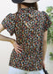 High Neck Tiered Sleeve Blouse