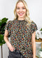 High Neck Tiered Sleeve Blouse