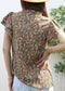 High Neck Tiered Sleeve Blouse