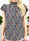 High Neck Tiered Sleeve Blouse