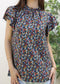 High Neck Tiered Sleeve Blouse