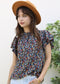 High Neck Tiered Sleeve Blouse