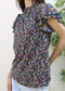 High Neck Tiered Sleeve Blouse