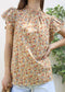 High Neck Tiered Sleeve Blouse