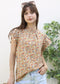 High Neck Tiered Sleeve Blouse