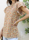 High Neck Tiered Sleeve Blouse